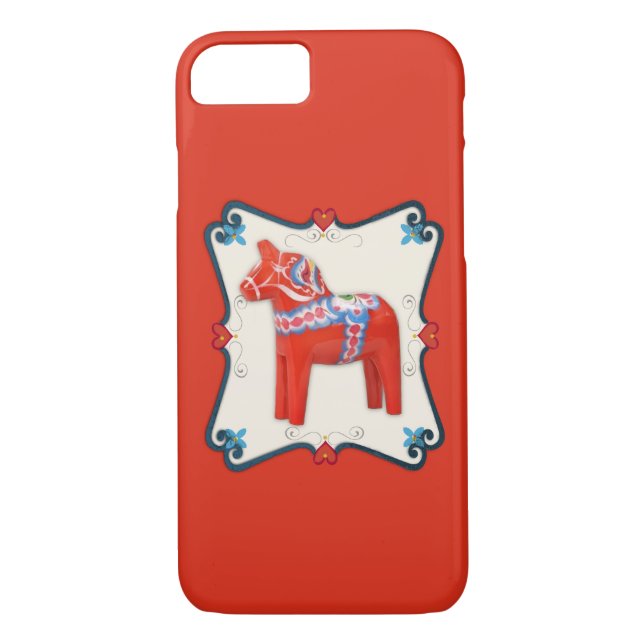 Swedish Dala Horse Scandinavian Folk Art Case-Mate iPhone Case (Back)