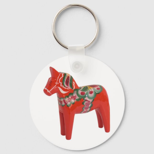 Swedish Dala Horse Scandinavian Keychain (Front)