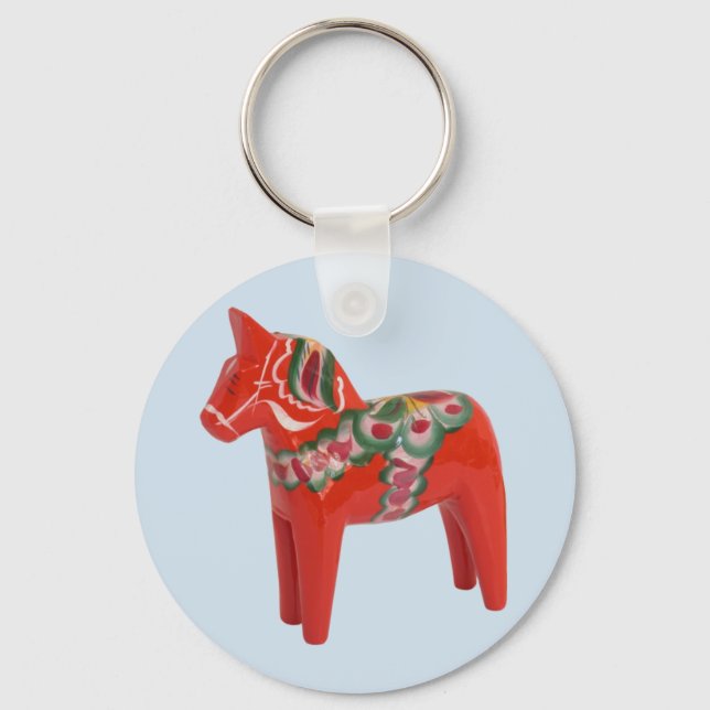 Swedish Dala Horse Scandinavian Keychain (Front)