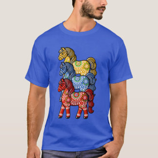 Swedish Dala Horse Scandinavian sverige sweden ret T-Shirt