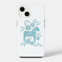 Swedish Dala Horse Teal Green