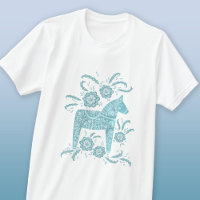 Swedish Dala Horse Teal Green