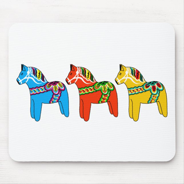 Swedish Dala Horses Mouse Pad (Front)