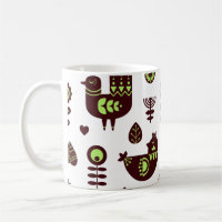 Swedish Danish Vintage Folklore Tulip Bird Pattern