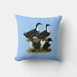 Swedish Duck Family Throw Pillow