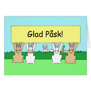 Swedish Easter Glad Påsk Cartoon Bunnies