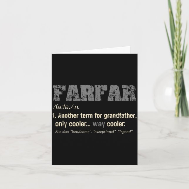 Swedish Farfar Funny Definition Grandpa Gift  Card (Front)