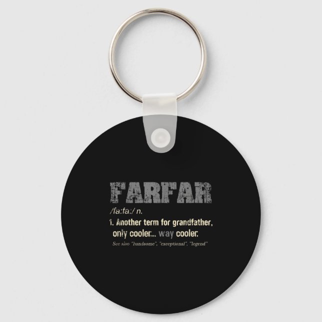 Swedish Farfar Funny Definition Grandpa Gift  Keychain (Front)