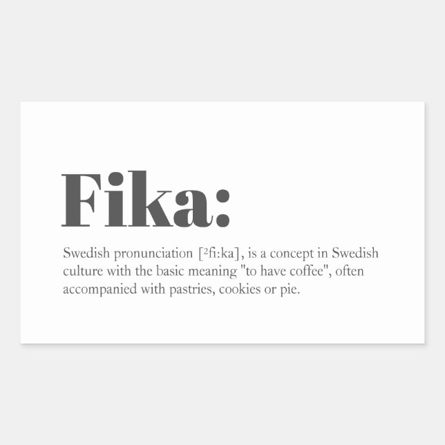 Swedish FIKA definition Sticker (Front)