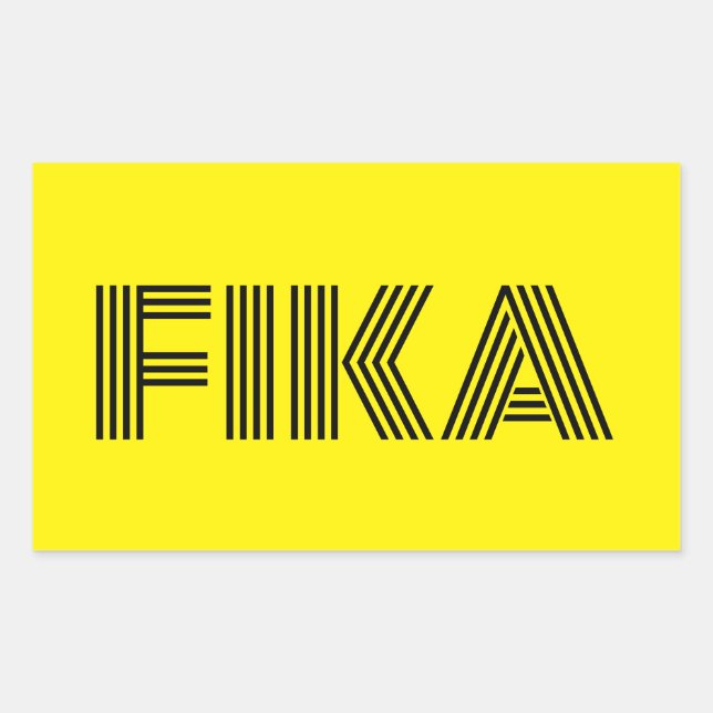 Swedish Fika Yellow and Black Sticker (Front)