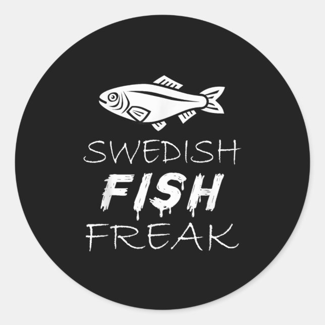 Swedish Fish Freak In The Wild Funny  Classic Round Sticker (Front)