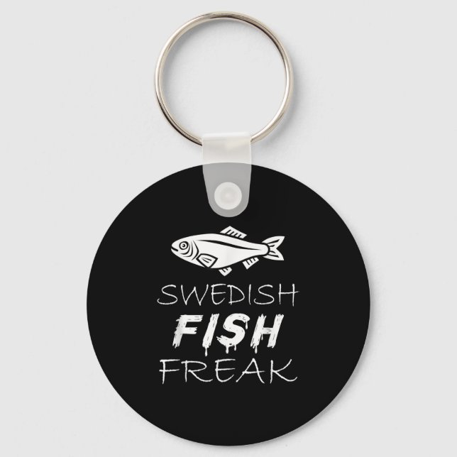 Swedish Fish Freak In The Wild Funny  Keychain (Front)