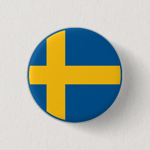 Swedish Flag 1 Inch Round Button