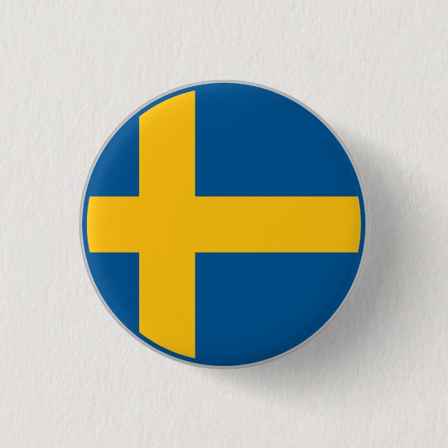 Swedish Flag 1 Inch Round Button (Front)