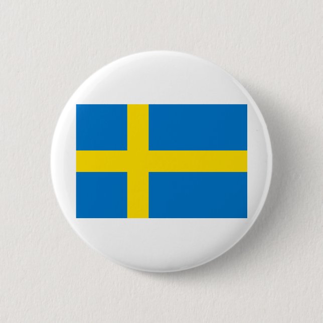 Swedish Flag 2 Inch Round Button (Front)