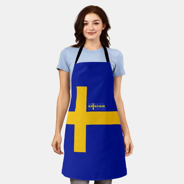 Swedish flag apron (Worn)