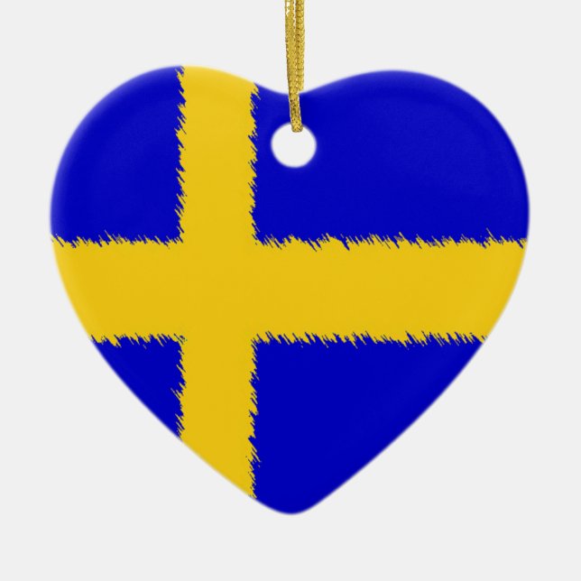 Swedish Flag Ceramic Ornament (Front)