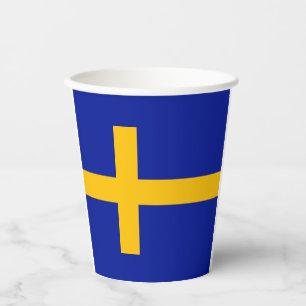 Swedish flag-coat arms paper cups