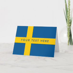 Swedish flag custom greeting card for Sweden