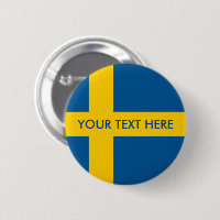 Swedish flag custom round pinback buttons