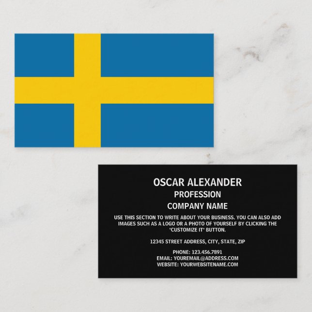 Swedish Flag, Flag of Sweden Business Card (Front/Back)