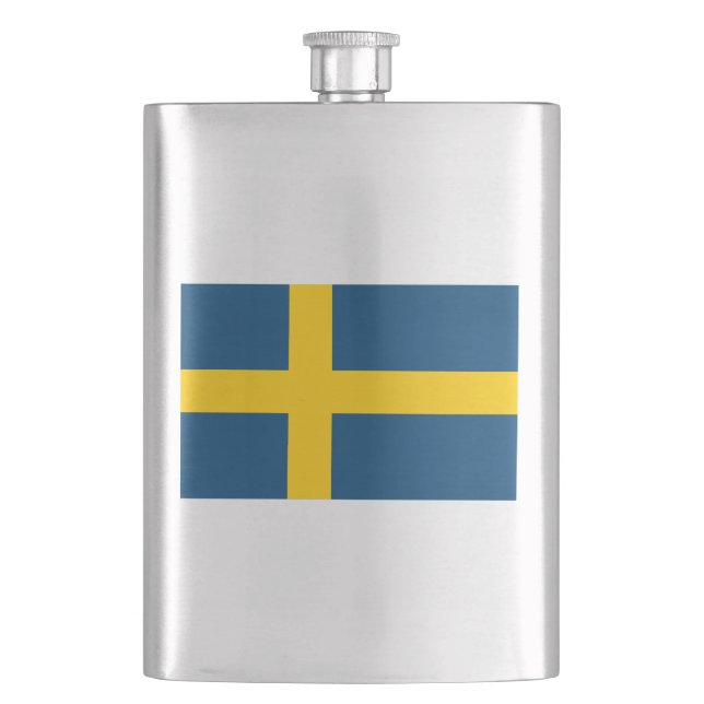 Swedish Flag Hip Flask (Front)