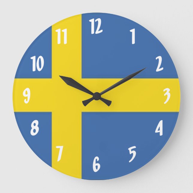 Swedish Flag Large Clock (Front)