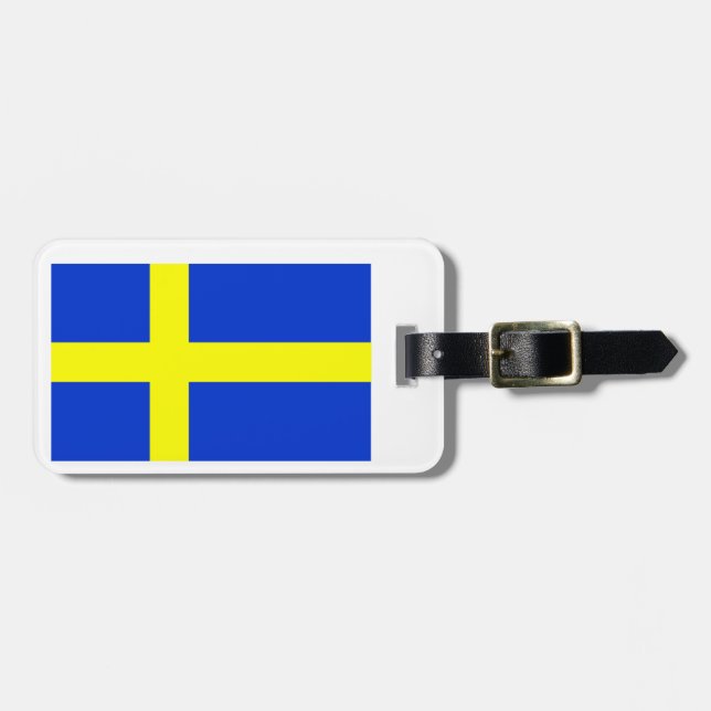 Swedish Flag Luggage Tag (Front Horizontal)