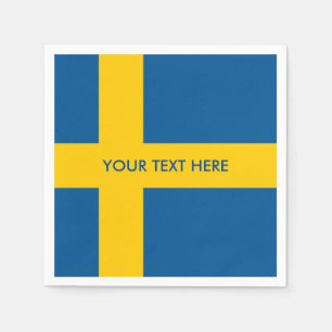 Swedish flag of Sweden custom party napkins
