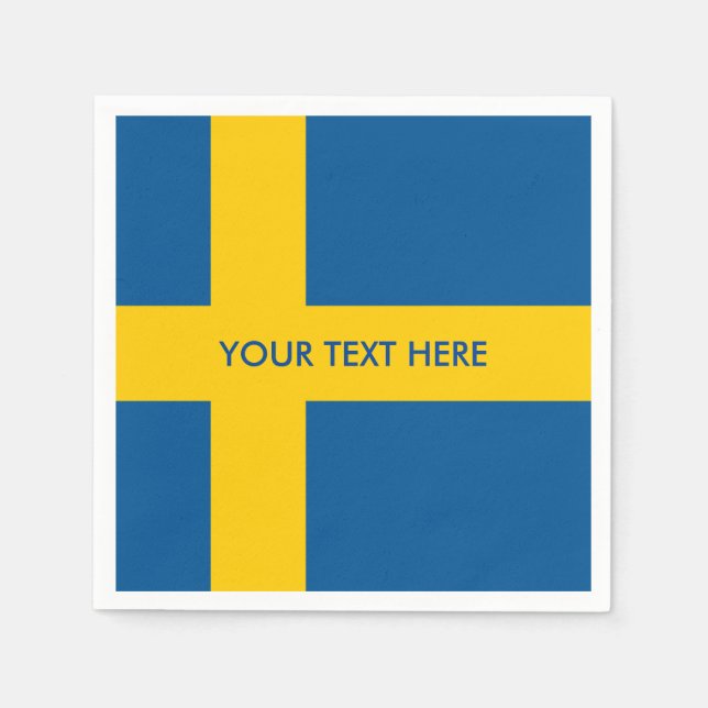 Swedish flag of Sweden custom party napkins (Front)