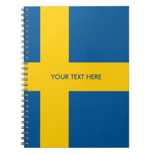 Swedish flag of Sweden custom spiral notebook