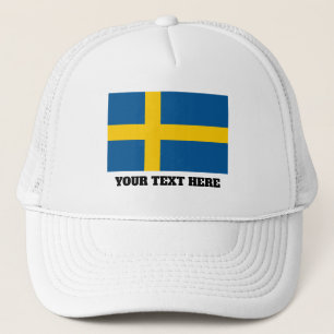Swedish flag of Sweden custom trucker hat