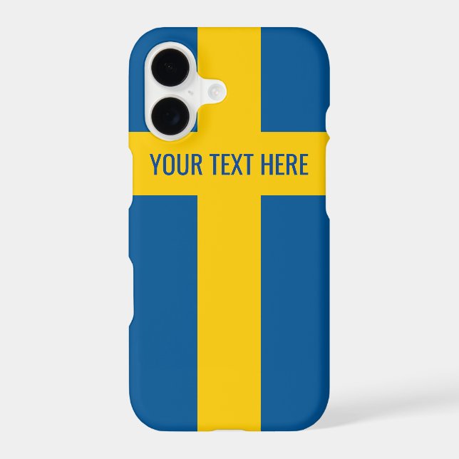 Swedish flag of Sweden personalized (Back)