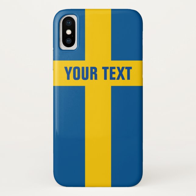 Swedish flag of Sweden personalized Case-Mate iPhone Case (Back)