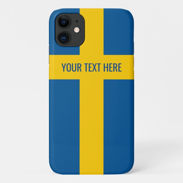 Swedish flag of Sweden personalized Case-Mate iPhone Case (Back)