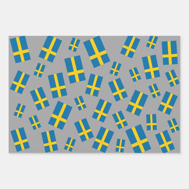 Swedish Flag of Sweden  Wrapping Paper Sheet (Front)