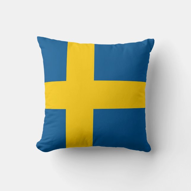Swedish Flag on American MoJo Pillow (Front)