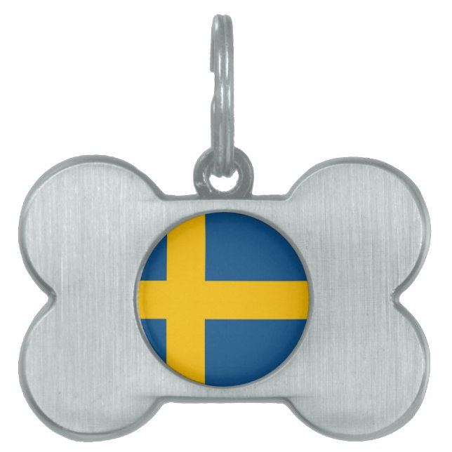 Swedish Flag Pet ID Tag (Front)