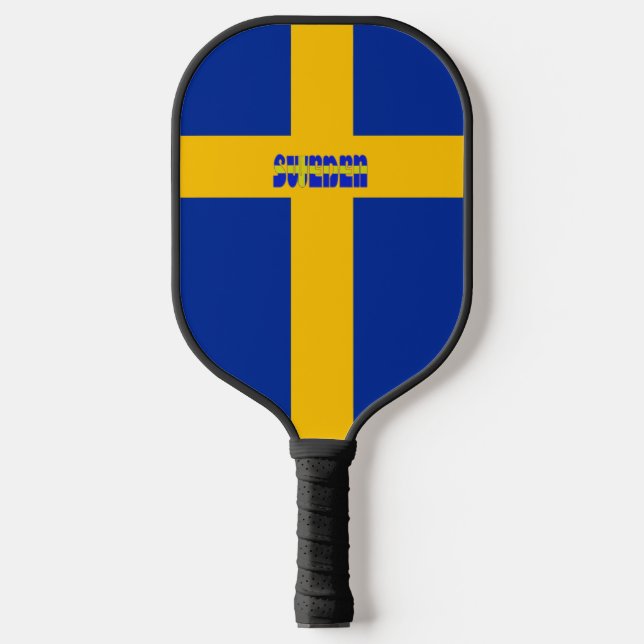 Swedish flag pickleball paddle (Front)