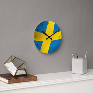SWEDISH FLAG ROUND CLOCK