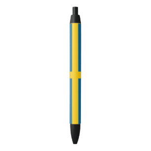 Swedish Flag (Sweden) Black Ink Pen