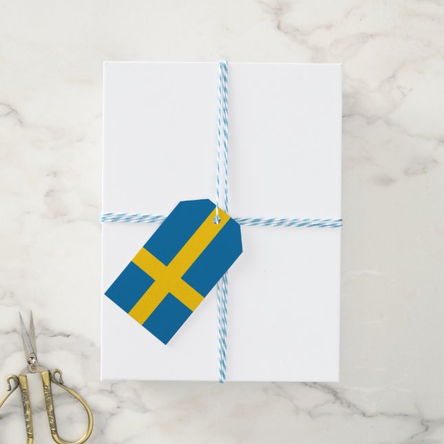 Swedish Flag (Sweden) Gift Tags (With Twine)