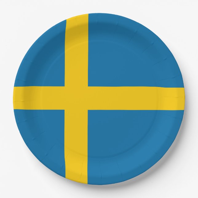 Swedish Flag (Sweden) Paper Plate (Front)
