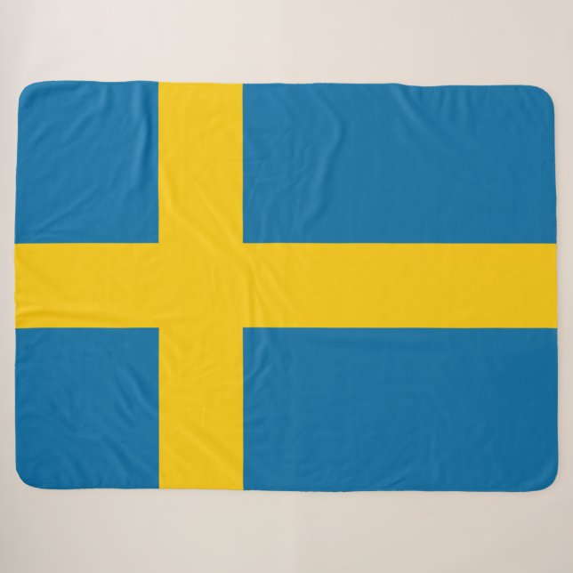 Swedish Flag (Sweden) Sherpa Blanket (Front (Horizontal))
