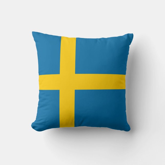 Swedish Flag (Sweden) Throw Pillow (Front)