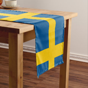 Swedish Flag & Sweden travel, holiday/sport fans Short Table Runner