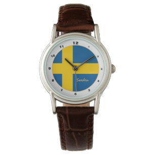 Swedish Flag & Sweden trendy fashion /design watch