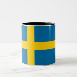 Swedish Flag (Sweden) Two-Tone Coffee Mug