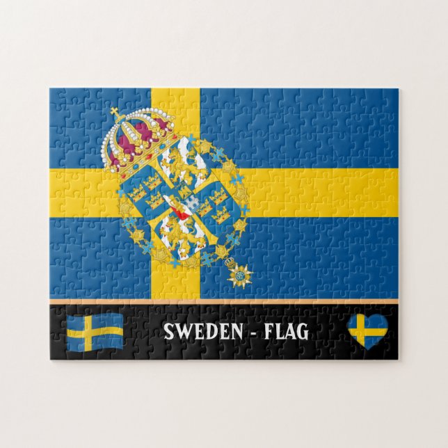 Swedish Flag & Swedish country / Sweden Jigsaw Puz Jigsaw Puzzle (Horizontal)
