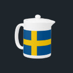 Swedish Flag Teapot<br><div class="desc">Elegant Teapot with Flag of Sweden. This product its customizable.</div>